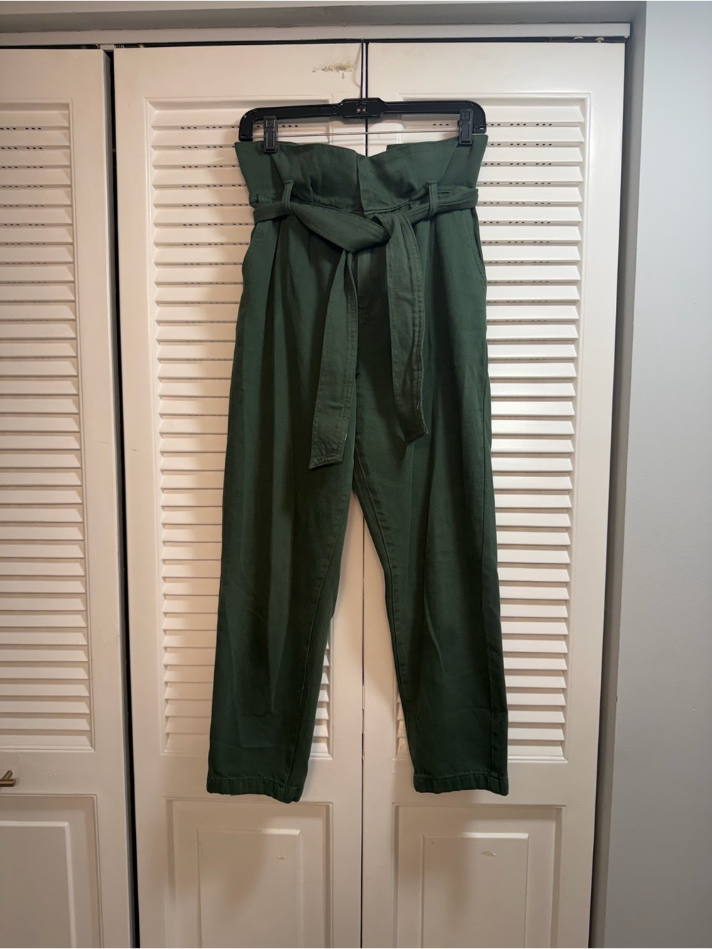 Blank NYC Olive Green Paperbag Tie-Waist Trousers